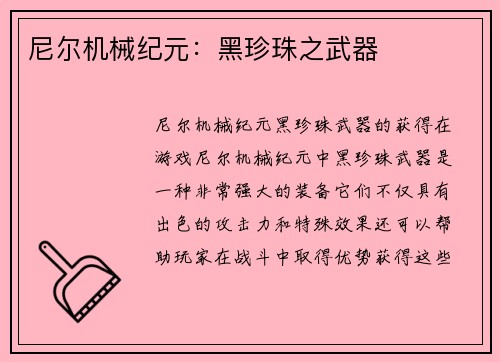 尼尔机械纪元：黑珍珠之武器